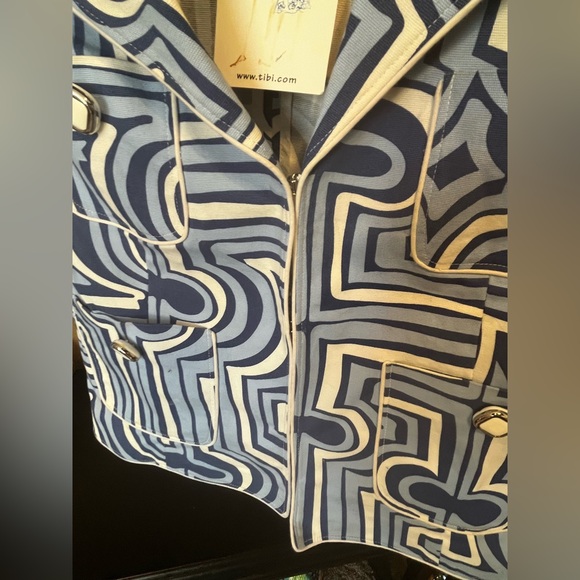 NWT - Blue Geometric Tibi Women's Jacket - Small - Picture 4 of 5